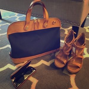 DOONEY & BOURKE leather/canvas combo handbag