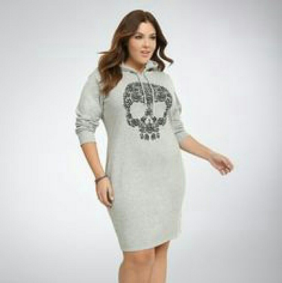 torrid Dresses & Skirts - TORRID GRAY SKULL HOODIE DRESS