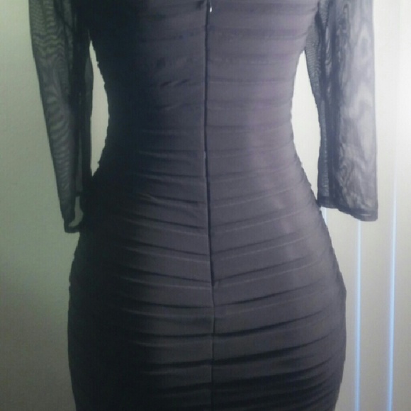 Adrianna Papell Sheer Upper Designer Dress - Picture 4 of 4