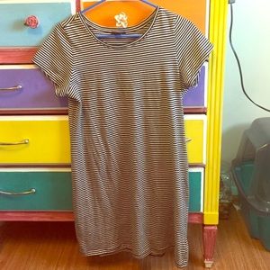 Black and white stripped T shirt dress