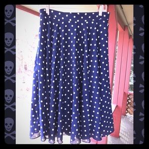 Vintage Style Polkadot Swing Skirt Sz: Large