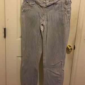 Grey light wash skinny jeans