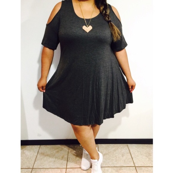 Charcoal Gray T-shirt Dress
