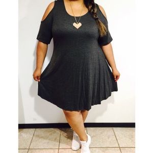 Charcoal Gray T-shirt Dress