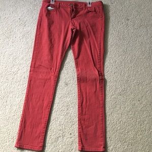 Red super skinny jeans