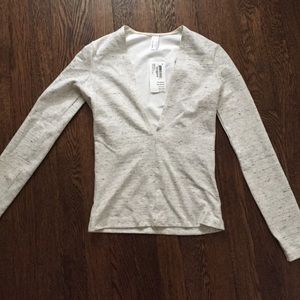 Long Sleeved Deep V Neck Shirt