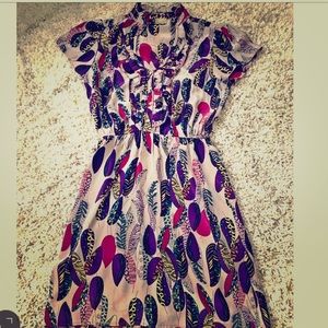 Postella multicolored printed feather dress
