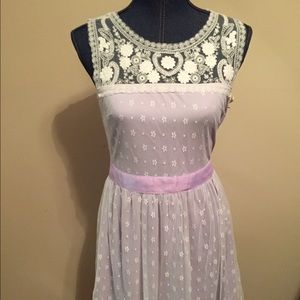 Alter'd State Purple and White Lace Overlay Dress