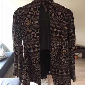 Free People Paisley Sweatshirt Jacket