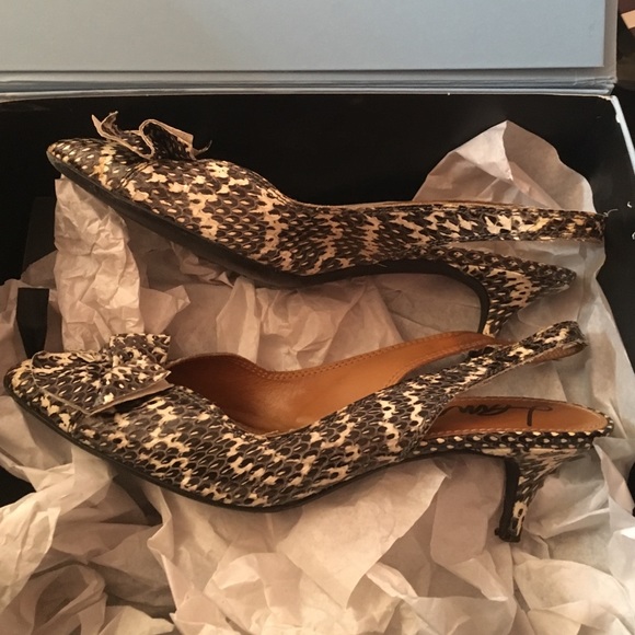 Lanvin snakeskin slingbacks 41 - Picture 2 of 4