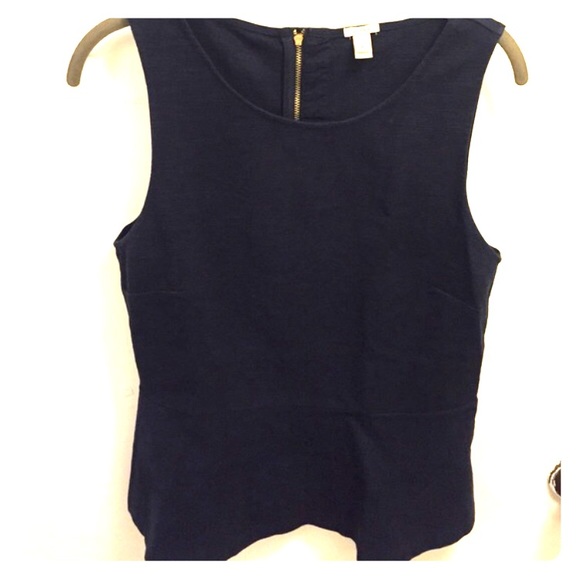 J. Crew navy blue peplum top