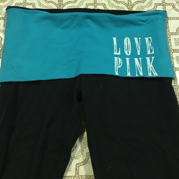 Victoria secret pink leggings teal band XS