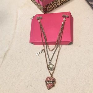 Betsy Johnson LOVE Necklace with charms