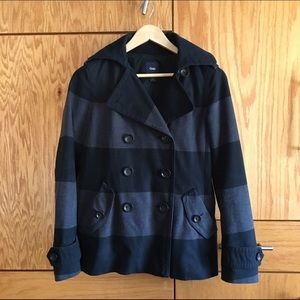 Gap striped peacoat