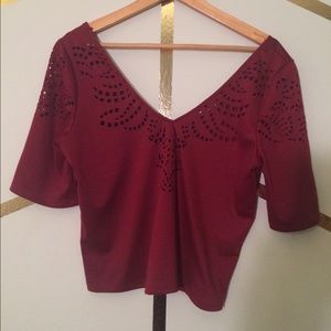 Burgundy Urban Outfitters Crop Top