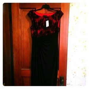 Red and black formal dress