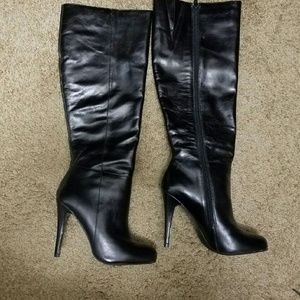 Black knee high boots