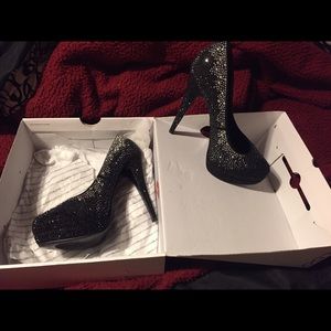ALDO sparkly black heels