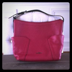 Cole Haan pebbled Red leather hobo