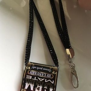 Black Glittery Lanyard ID Holder.