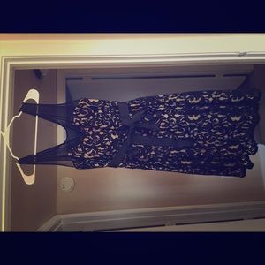 Black and gold lace dress