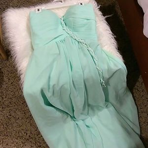 Floor-Length Sea Foam Gown