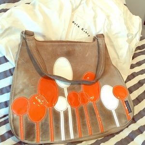 Orla Kiely suede bag with duster