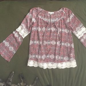 Sheer, boho style blouse