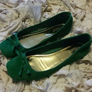 Bright green flats