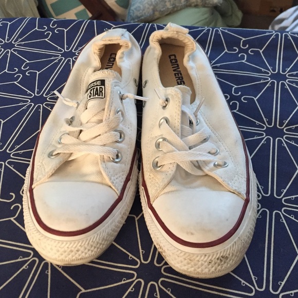 White converse slip-ons
