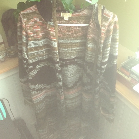 long boho style hooded sweater