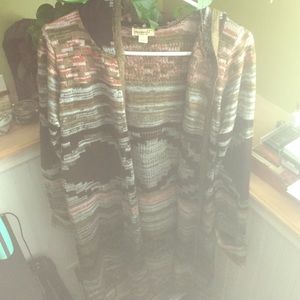 long boho style hooded sweater