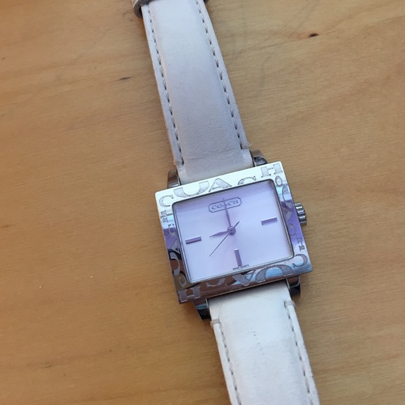 Vintage white leather Coach watch