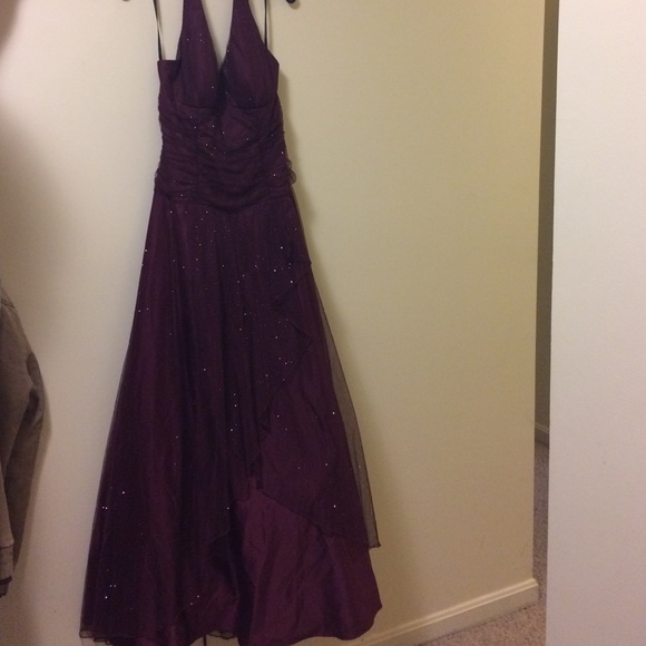 Purple floor length prom dress - Picture 2 of 4