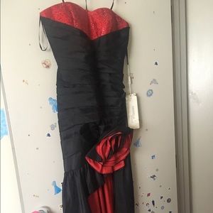 Red and black dress