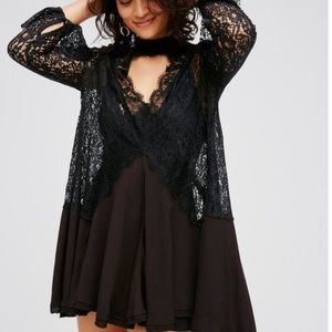 Free People Lace Tunic Black L