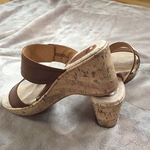 NEW corkscrew wedge leather sandals