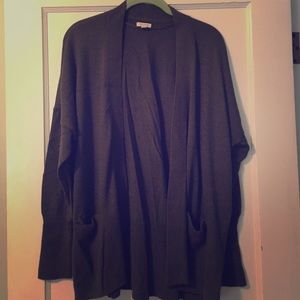 Army green open cardigan