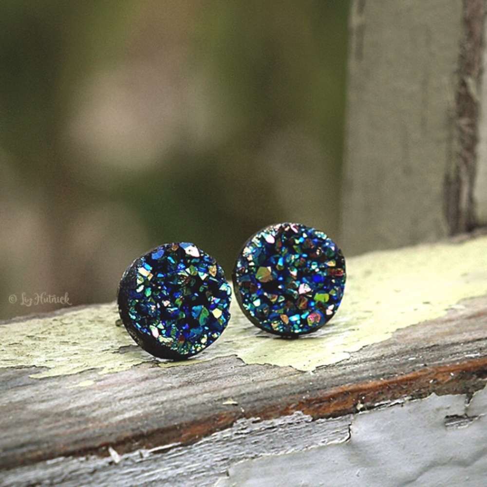 Faux Druzy Statement Stud Earrings