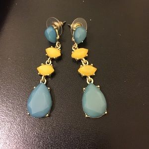 Blue and Yellow Drop Earrings