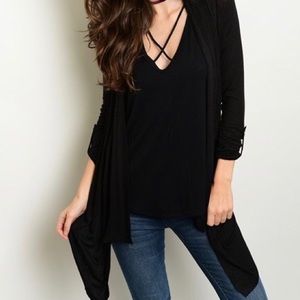 Black Lightweight Cardigan (S,M)--Final Sale