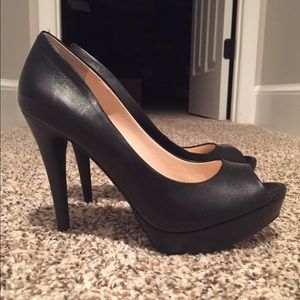 SOLD Jessica Simpson Black Peep Toe Platforms NWT