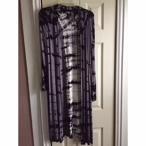 Dip dye long sleeve duster/cardigan