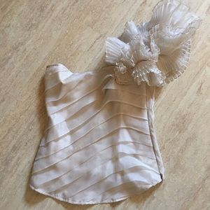 Nude one bebe shoulder bustier top