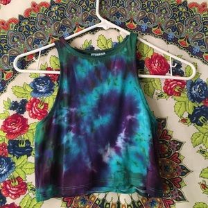 Tye dye high neck crop top