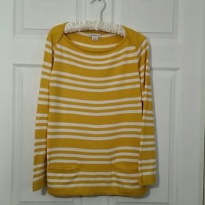 Yellow & White Striped Sweater-size L