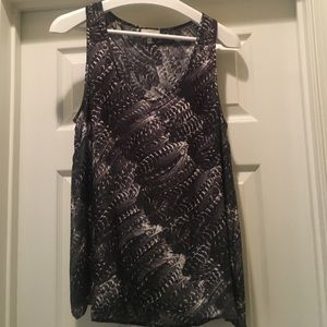 Joie grey and black silk tank top