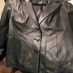 Black leather jacket