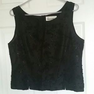 DRESSY SHELL TOP W/LOTS OF BEADS