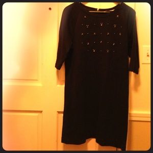 LOFT black dress with jewel embellishments